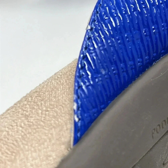 Vionic Hilda Woven Orthotic Arch Support Comfy Low Wedge Thong Sandals Blue 11 - Picture 14 of 15